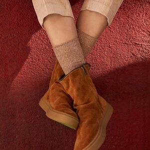 Satorisan Meraki Brown Suede Ankle Boots